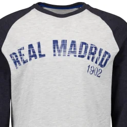 Hombre MBA Solutions Camisetas*Camiseta Manga Larga Hombre Baseball Gris Real Madrid
