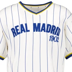 Hombre MBA Solutions Camisetas*Camiseta Rayas Oversized Hombre Baseball Blanco Roto Real Madrid
