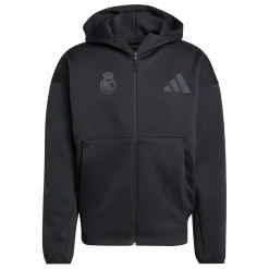 Hombre Adidas España, S.A.U Sudaderas Capucha|Sudaderas*Chaqueta Cremallera Hombre adidas Real Urban Negra