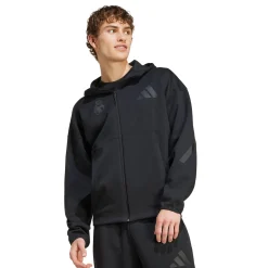 Hombre Adidas España, S.A.U Sudaderas Capucha|Sudaderas*Chaqueta Cremallera Hombre adidas Real Urban Negra