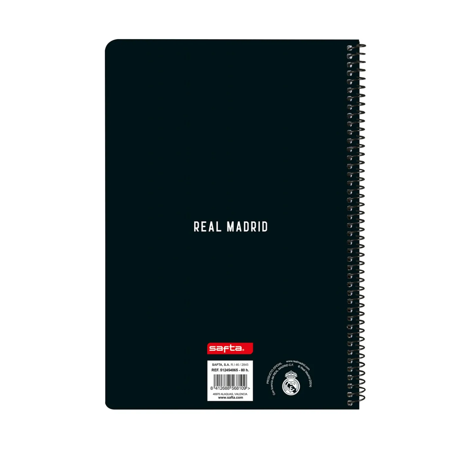 SAFTA S.A. Vuelta Al Cole|Papelería*Cuaderno Folio Blanco/Negro Real Madrid