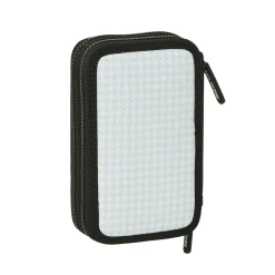 SAFTA S.A. Vuelta Al Cole|Papelería*Estuche Doble Material Escolar Blanco/Negro Real Madrid