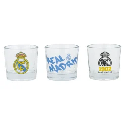 JLK Merchandising, S.L. Artículos Para Bebidas*Pack 3 Vasos Chupito 50ml Real Madrid