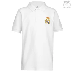 Hombre OSDM Vuelta Al Cole|Polos*Polo Niños ECO Essentials Real Madrid Escudo Color Blanco