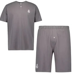 Hombre OSDM Pijamas*Set Pijama Camiseta & Pantalones Cortos Hombre White Dreams Gris Real Madrid