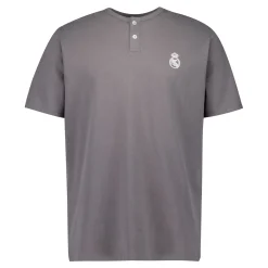 Hombre OSDM Pijamas*Set Pijama Camiseta & Pantalones Cortos Hombre White Dreams Gris Real Madrid