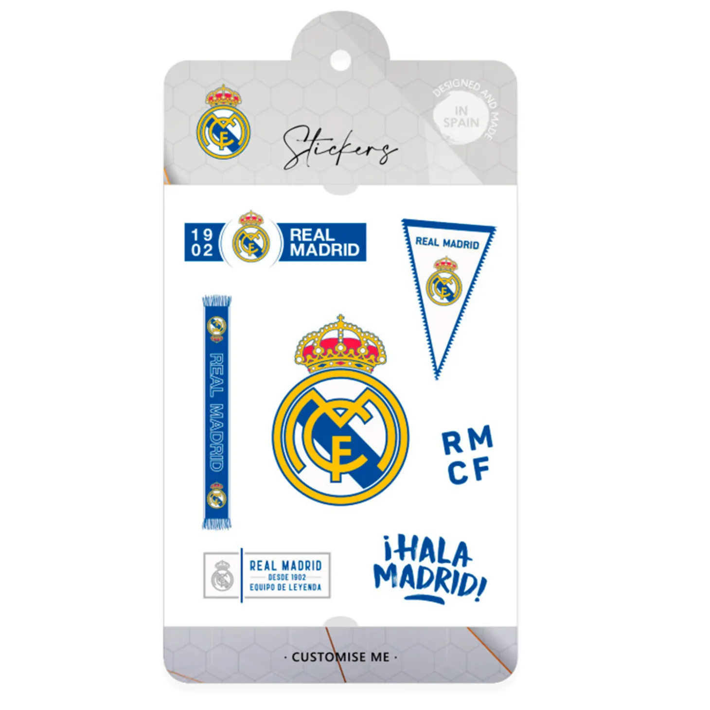 JLK Merchandising, S.L. Papelería*Stickers de Colores Escudo Real Madrid