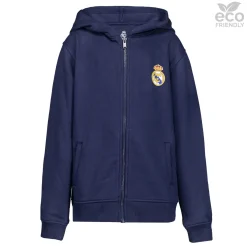 OSDM Sudaderas*Sudadera Capucha Cremallera Niños ECO Essentials Real Madrid Escudo Azul