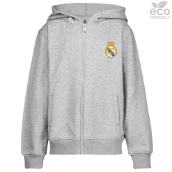 OSDM Sudaderas*Sudadera Capucha Cremallera Niños ECO Essentials Real Madrid Escudo Gris