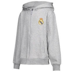 OSDM Sudaderas*Sudadera Capucha Cremallera Niños ECO Essentials Real Madrid Escudo Gris