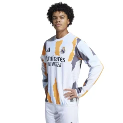 Hombre Adidas España, S.A.U Sudaderas|Sudaderas*Sudadera Hombre adidas Calentamiento 24/25 Blanca