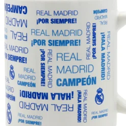 JLK Merchandising, S.L. Artículos Para Bebidas*Taza Cerámica 300ml Blanca/Azul Texto Real Madrid