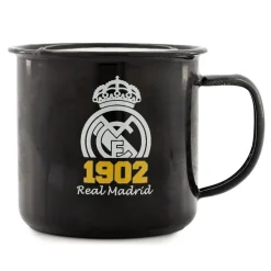 JLK Merchandising, S.L. Artículos Para Bebidas*Taza Metalica 350ml 1902 Negra Real Madrid