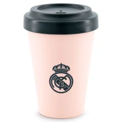 JLK Merchandising, S.L. Artículos Para Bebidas*Vaso Para Llevar 400ml Con Tapa Rosa Real Madrid